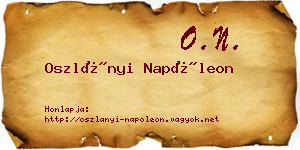Oszlányi Napóleon névjegykártya